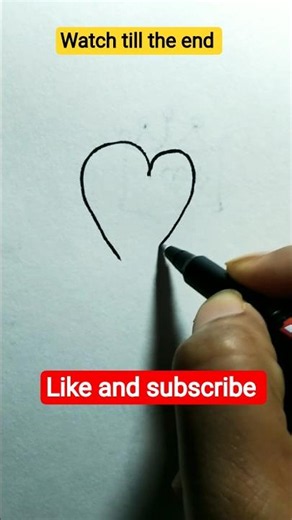 ❤️ Easy Heart Drawing Tutorial | Cute Heart Drawing ❤️ #shorts #drawing #akm