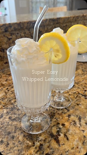 This isn’t your grandma’s lemonade… this is creamy, dreamy WHIPPED LEMONADE and you NEED it in your life. 🍋✨ Recipe: 1 ½ cups ice ⅓ cup heavy cream ¼ cup fresh lemon juice ¼ cup sweetened condensed milk 1–2 tbsp cream of coconut 👉 Blend until smooth & top with whipped cream lemon slice 🍹 Make it boozy with 2oz coconut rum or vodka for the ultimate summer vibe! #cookcleanandrepeat #whippedlemonade #easyrecipes | Cook Clean And Repeat