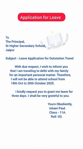 9K views · 93 reactions | Application for Leave ♥️ #trend #trending #facebook #jobs #reels #interview | Learn with Ishani | Facebook