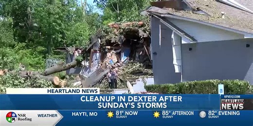 Storm damage cleanup underway in Dexter, Mo.