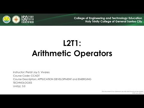 CCADT_L2T1_Arithmetic Operators