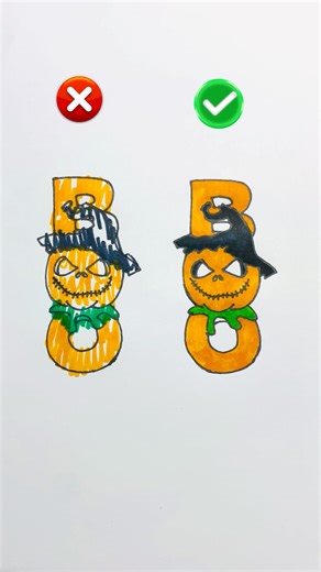 Halloween Boo 🎃👻perfect✅ unperfect ❌ #shorts #halloween #art