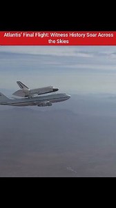 This is the last ferry flight of Space Shuttle Atlantis, riding on top of NASA’s 747 Shuttle Carrier Aircraft to its retirement home at the Kennedy Space Center Visitor Complex. In this video, you can see the escort planes flying alongside. If you hear some unusual sounds, don’t worry — that’s not the planes! Those noises come from the escorting pilots using their oxygen masks, as they had to close their nose and mouth for air support while keeping Atlantis safe on its final journey. An incredib