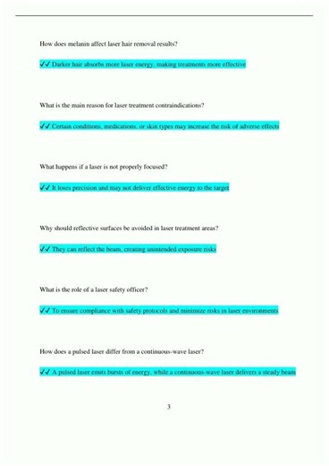 Laser Certification Questions and Answers Latest Version Already Passed814
