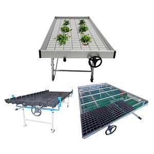 [Hot Item] Agricultural Greenhouse Movable Rolling Breeding Bench Seedbed for Vegetable Growing Table Ebb Hydroponics Tray for Special Medical Plant