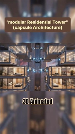 Modular Residential Tower 3D Animated (Capsule Architecture) #structuralconcepts