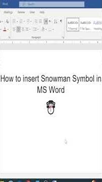 How to Insert Snowman ☃️ Symbol in MS Word #techtutorial #shorts #wordtips