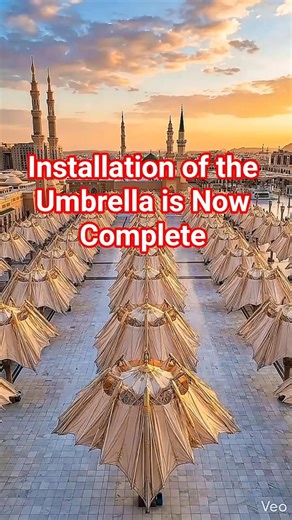 Installation of the Madinah Gaint Umbrella is Now Complete #construction #viralcontent