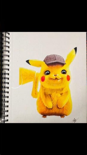Detective Pikachu Realistic Drawing 🎨 #art #drawing #pikachu #pokemon