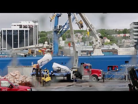 Video shows debris from Titan submersible brought ashore after catastrophic implosion
