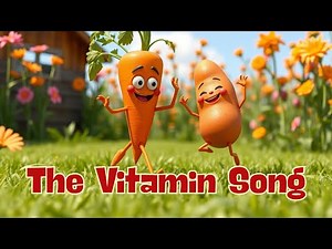 🎶 The Vitamin Song (A, B, C, D, E!) | Fun Learning for Kids! 🍎🥕🍊