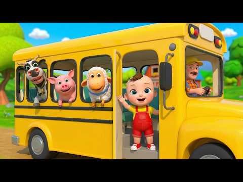 The Wheels on the Bus Animals Edition 🐄🐷🐑 | Dog Cow Pig Horse Duck Song for Kids