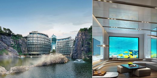 World’s First Quarry Hotel In Shanghai Has Underwater Suites & A Majestic Waterfall