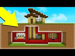 Minecraft Tutorial: How To Make A Wooden Survival House With a Hidden Underground Base