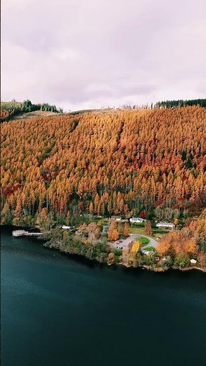 Loch Tay, The Scottish Crannog Centre. Scotland. One shot drone video.