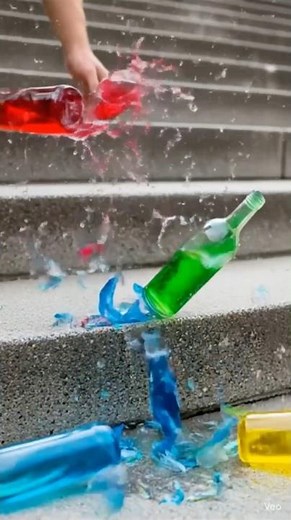 Bottles Falling Down Stairs 💥 | Realistic Break & Splash Experiment