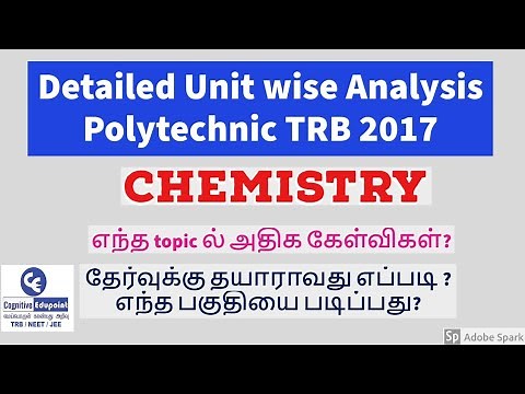Polytechnic TRB 2017 Chemistry | Detailed unit wise Question Paper Analysis | Preparation Strategies