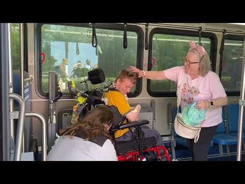 Disney bus driver Fred taking Sam to Epcot park from All Star Movies Resort @onthatnote