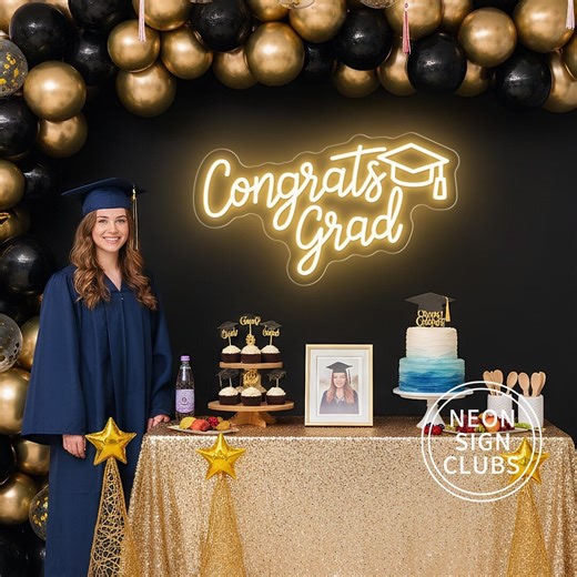 Congrats Grad Cap Neon Sign, Custom Congrats LED Neon Light, Class of 2026 Graduation Party Prom Backdrop Decor,personalized Graduation Gift - Etsy