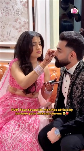 Bride Does Groom’s Makeup for Their Engagement | Couple Goals | Makeup Artist | Romantic Moments