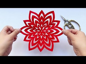 Easy Flower Paper Cutting Design - Paper Cutting Tutorial - How To Make Paper Cutting Decor | Diy