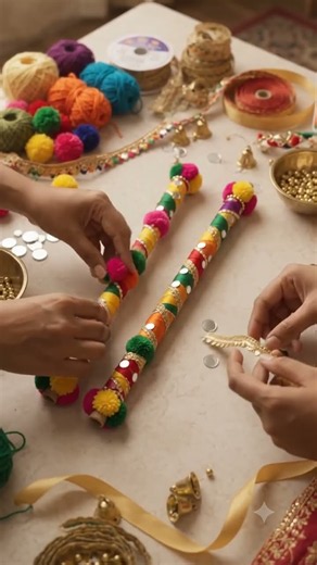 DIY Dandiya Decoration at Home 💃✨ | Easy Handmade Dandiya Sticks for Navratri | Garba #shorts