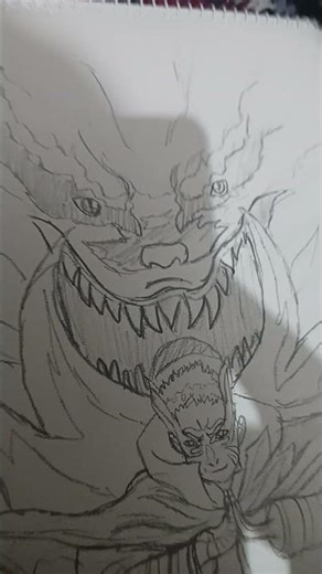 Naruto and kuruma drawing outline completed 🗿🔥🔥👍