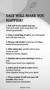 Salt Will Make You Happier #PositiveEnergy #GoodLuck #DailyRituals | Family Words