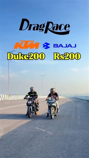 🔥 KTM Duke 200 🆚 Pulsar RS200 | Ultimate Drag Race 2026 😱 | Shocking Winner! #shorts