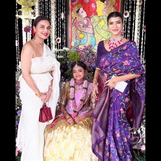 Manchu Lakshmi Daughter Half Saree Function Photos