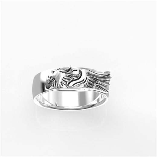 Gamer Ring - "griever" in Silver or Gold, 6mm Wide Fantasy Men's Band - Etsy