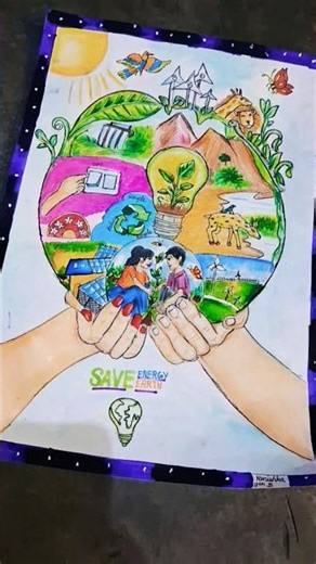 poster on Save Energy Save Earth 🌎 || #art #saveearth