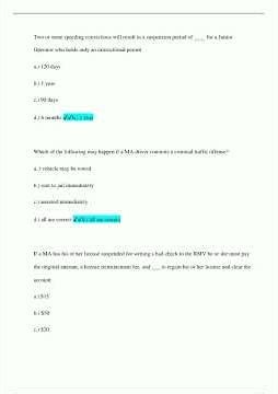 Massachusetts RMV Fines and Limits Permit Practice Test 20222023 Already Graded A291