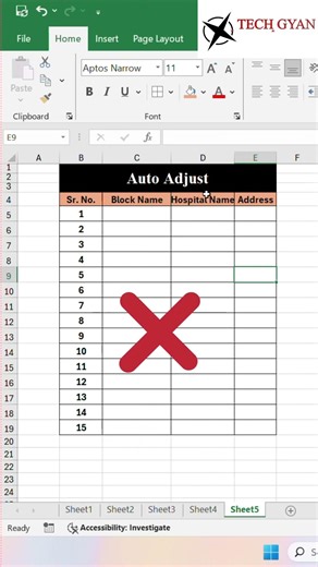 Auto Adjust Excel sheet | Excel Tricks
