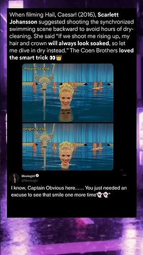 When filming Hail, Caesar! (2016), Scarlett Johansson was prepared to do this…