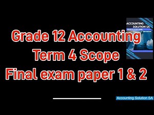 Grade 12 Accounting Term 4 | Final Exam Scope for paper 1 and paper 2 for 2024