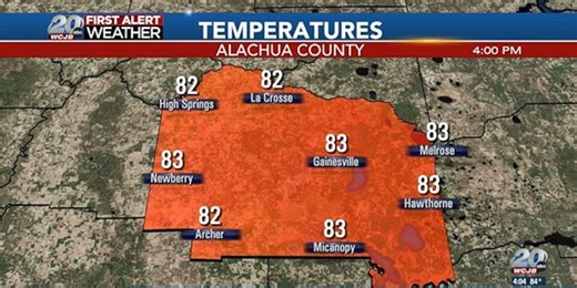 WCJB First Alert Weather Forecast | 4 p.m. Wednesday