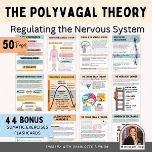 The Polyvagal Theory, Vagus Nerve Stimulation, Trauma Therapy Worksheets, Polyvagal Theory Cheatsheet, Nervous System Regulation, Somatic - Etsy