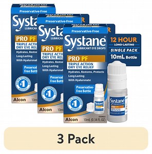 (3 pack) Systane PRO PF Eye Lubricant Drops for Dry Eyes, Hydrate, Restore & Protect, 10 ml