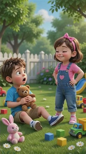 🌈 Two Best Friends Learn That Sharing Is Fun! 🧸💖 | Cute Kids Cartoon #Shorts #kids #kidsvideo #yt