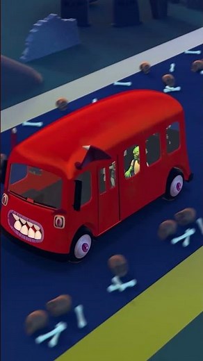 Scary wheels on the bus #wheelsonthebus #kidssongs #shorts