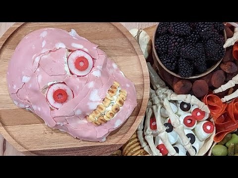 A SKELETON FACE Cheeseball for Halloween