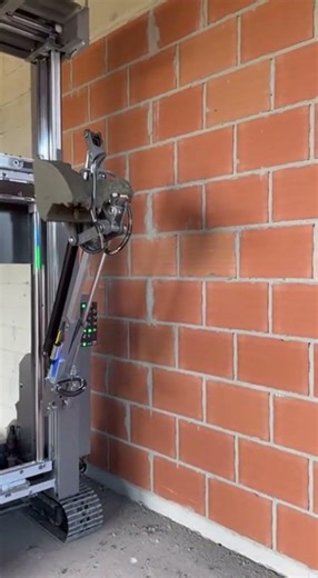 AI-Powered Robotic Wall Plastering Machine in Action Revolutionizes Construction