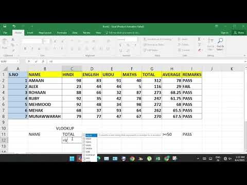 "How to Use VLOOKUP for Marksheet | Excel Tutorial"