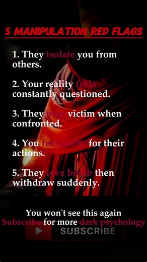 5 MANIPULATION RED FLAGS #DarkPsychology #Psychology