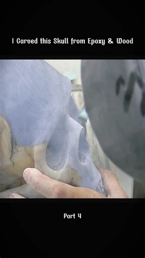 I Carved this Skull from Epoxy & Wood #woodturning #carving #sculping #carved #from