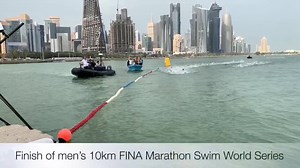 6.7K views · 105 reactions | Finish highlights of Men’s FINA Marathon Swim World Series in Doha. Film by FINA Corespondent Colin Hill | World Aquatics | Facebook