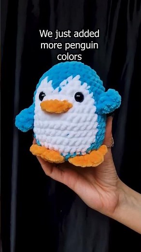 Pink and blue penguin plushie ✿ #crochet #amigurumi