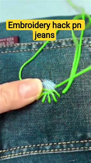 beautiful easy embroidery hack on jeans #embroidered #hack