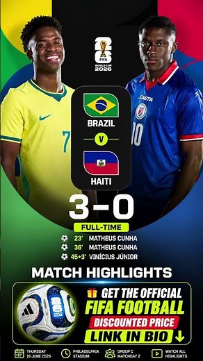 🇧🇷 Brazil vs Haiti Highlights 🔥 Brazil DOMINATE 3-0! Vinícius Jr Shines | FIFA World Cup 2026